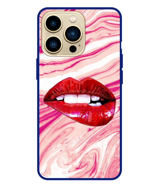 Husa IPhone 14 Pro Max, Protectie AntiShock, Marble, Lips